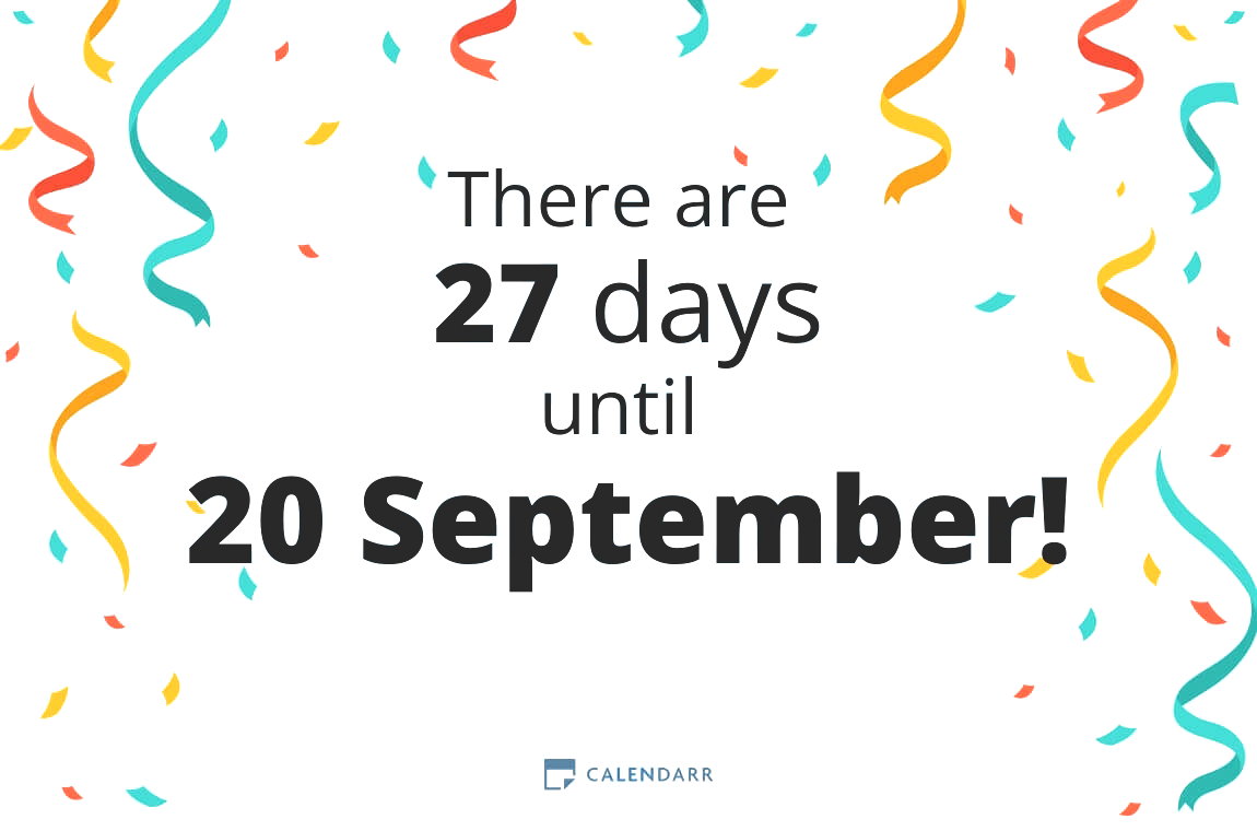 How many days until 20 September - Calendarr