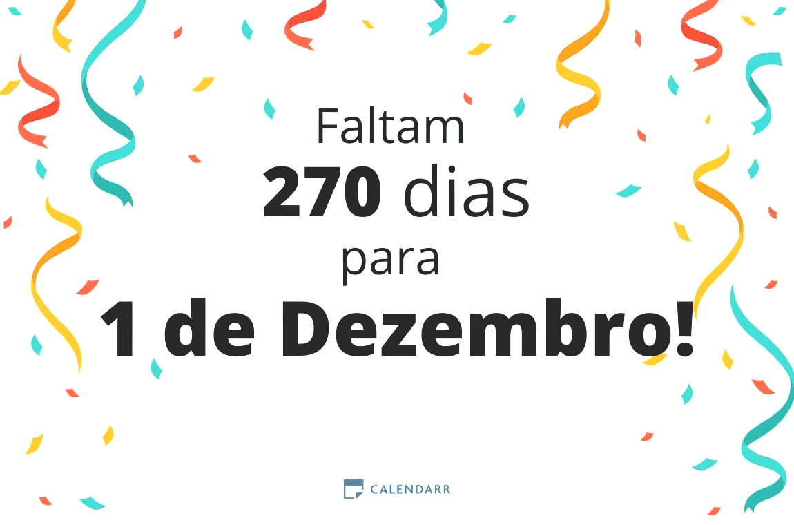 Descubra quantos dias faltam para 1 de Dezembro - Calendarr