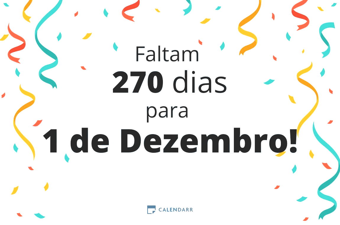 Descobre quantos dias faltam para 1 de Dezembro - Calendarr