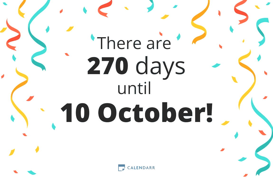 How many days until 10 October - Calendarr