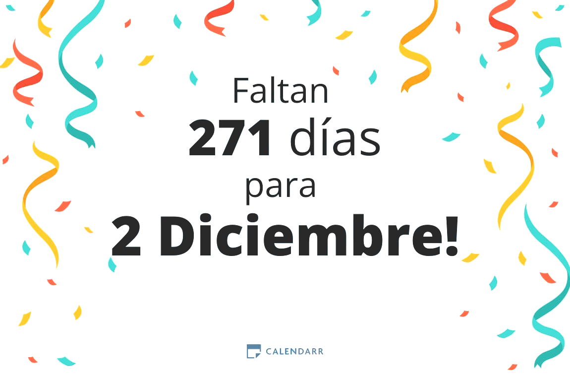 Descubre cuántos días faltan para 2 Diciembre - Calendarr