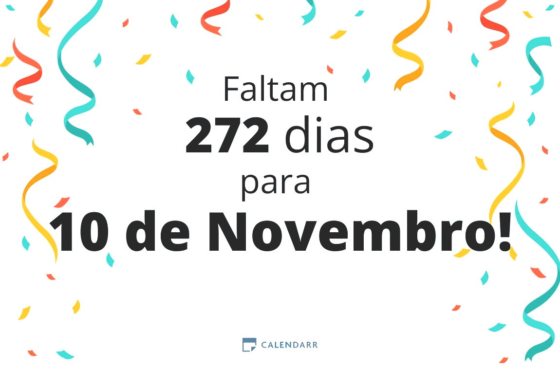 Descubra quantos dias faltam para 10 de Novembro - Calendarr