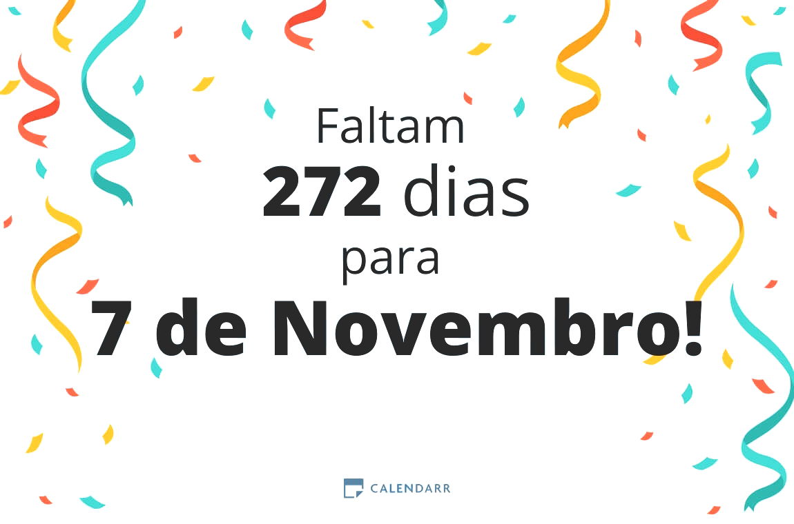 Descubra quantos dias faltam para 7 de Novembro - Calendarr