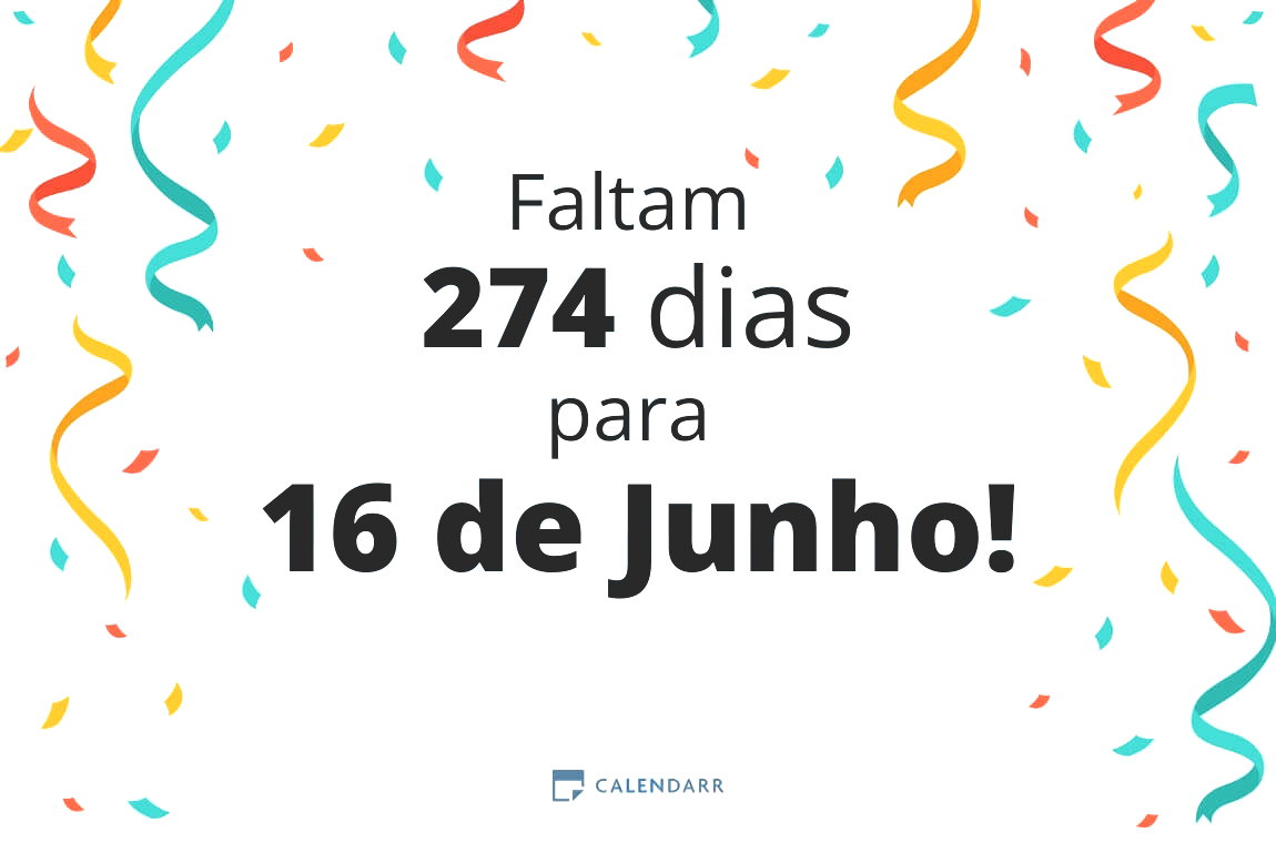 Descubra quantos dias faltam para 16 de Junho - Calendarr