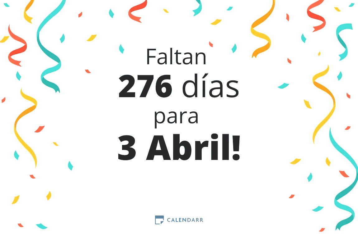 Descubre cuántos días faltan para 3 Abril - Calendarr