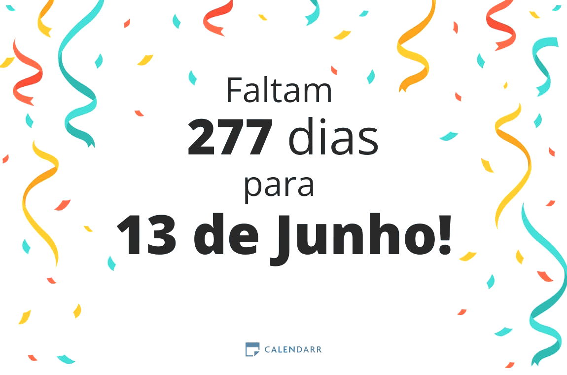 Descobre quantos dias faltam para 13 de Junho - Calendarr