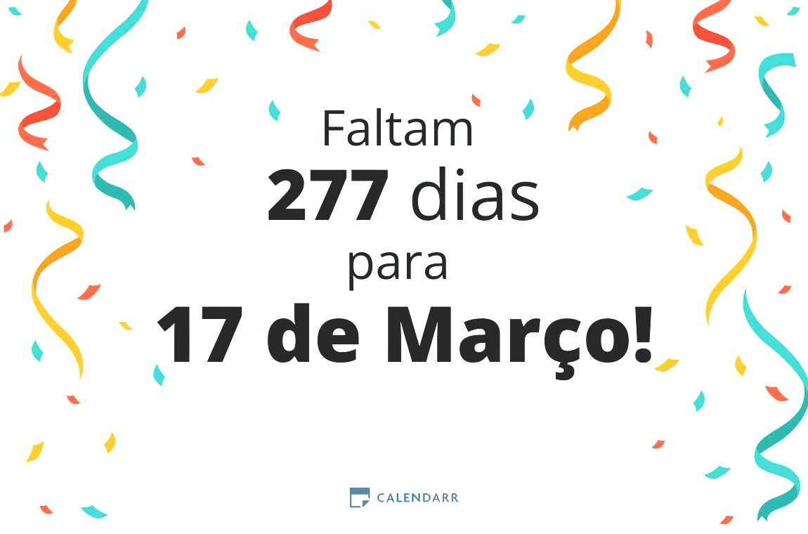Descubra quantos dias faltam para 17 de Março - Calendarr