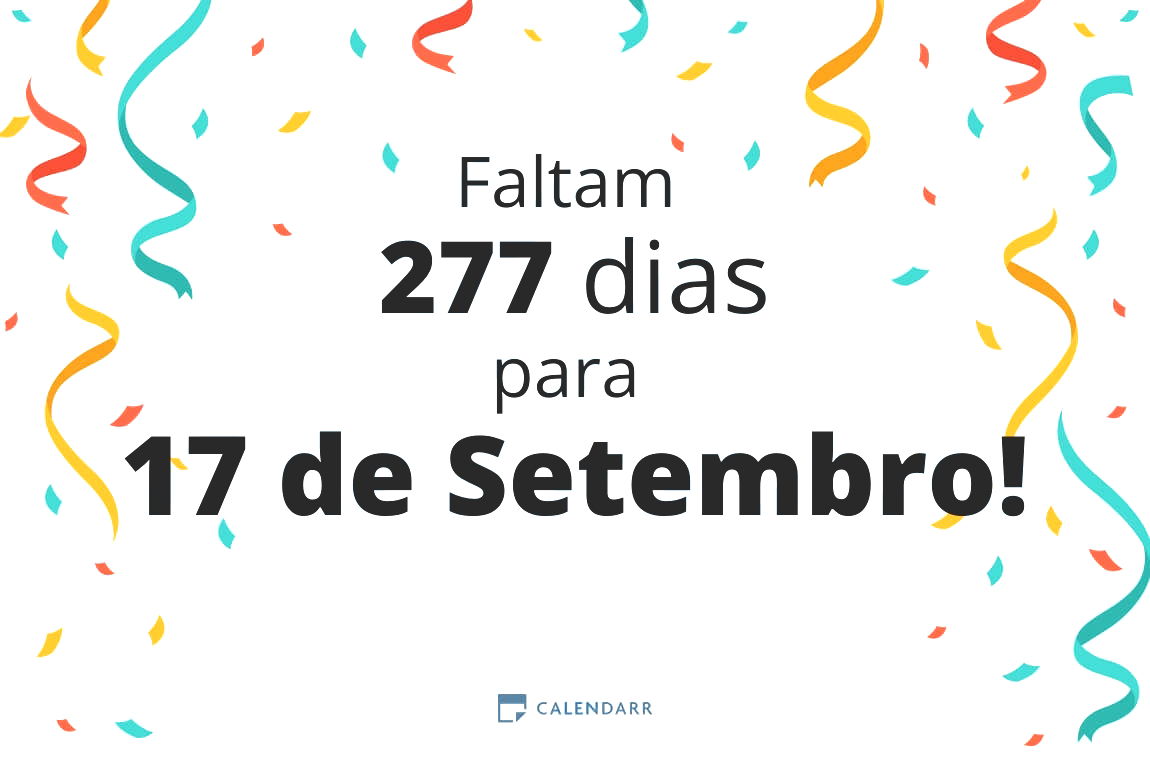 Descubra quantos dias faltam para 17 de Setembro - Calendarr