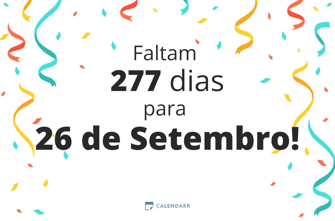 Descubra quantos dias faltam para 26 de Setembro - Calendarr