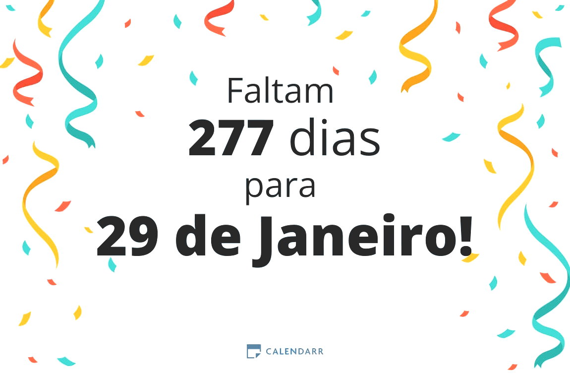 Descobre quantos dias faltam para 29 de Janeiro - Calendarr