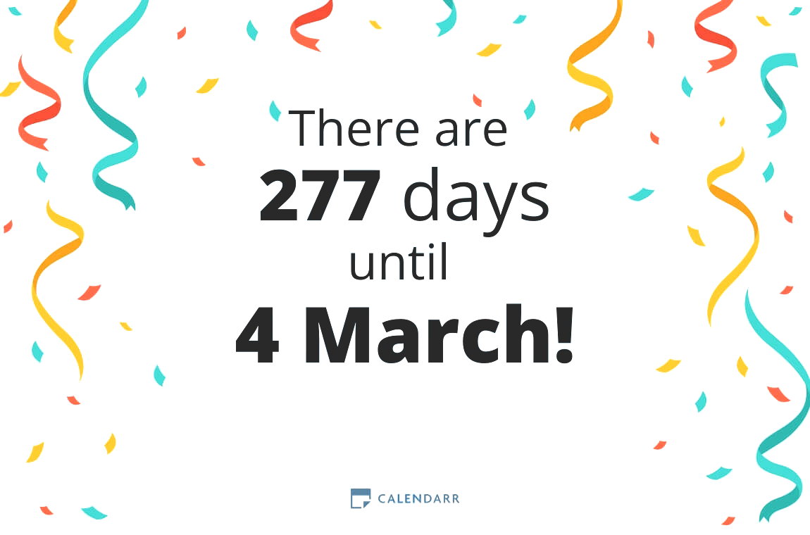 How many days until 4 March - Calendarr