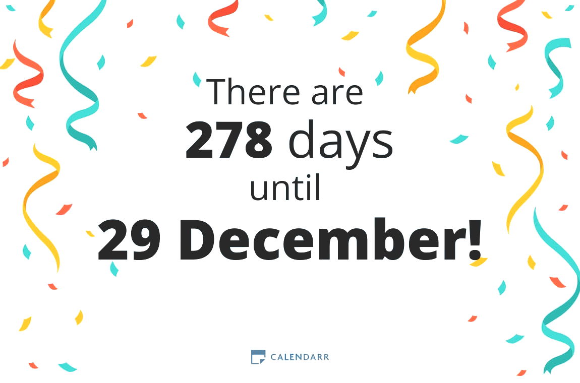 How many days until 29 December - Calendarr