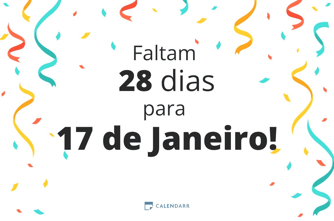 Descobre quantos dias faltam para 17 de Janeiro - Calendarr