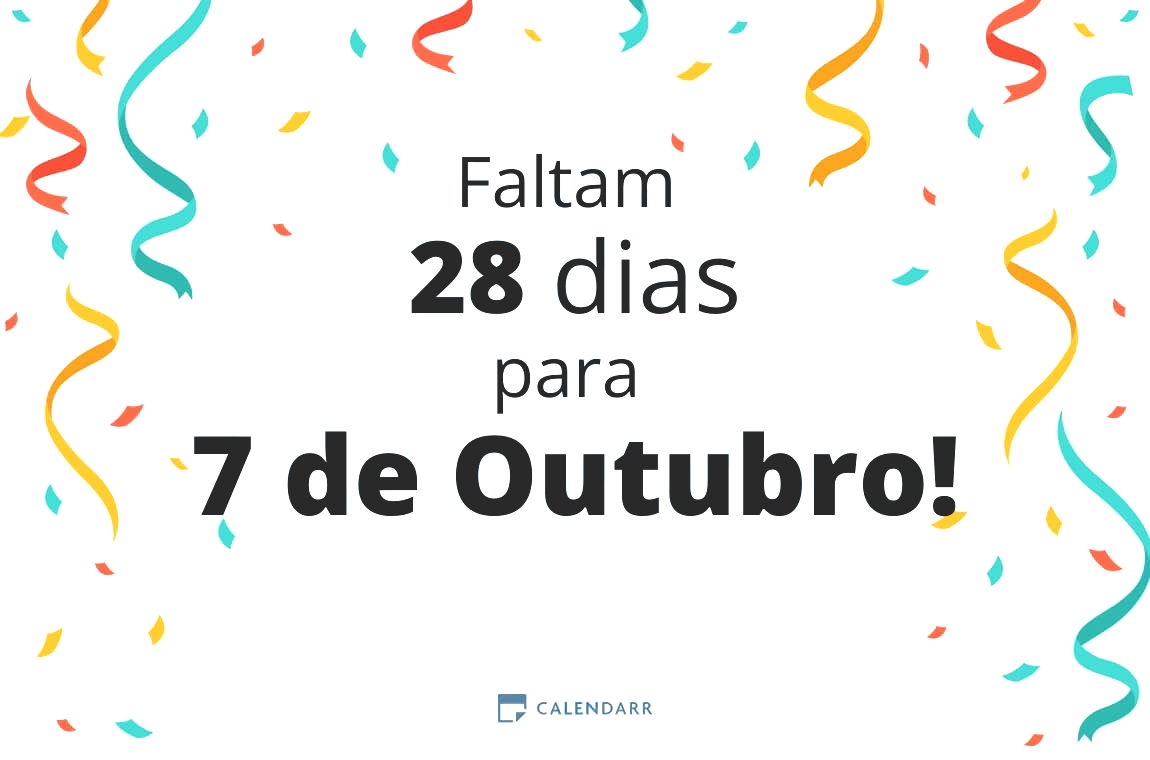 Descubra quantos dias faltam para 7 de Outubro - Calendarr
