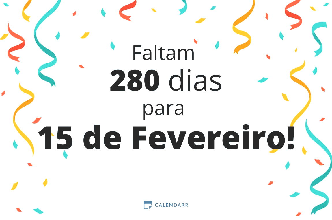 Descubra quantos dias faltam para 15 de Fevereiro - Calendarr