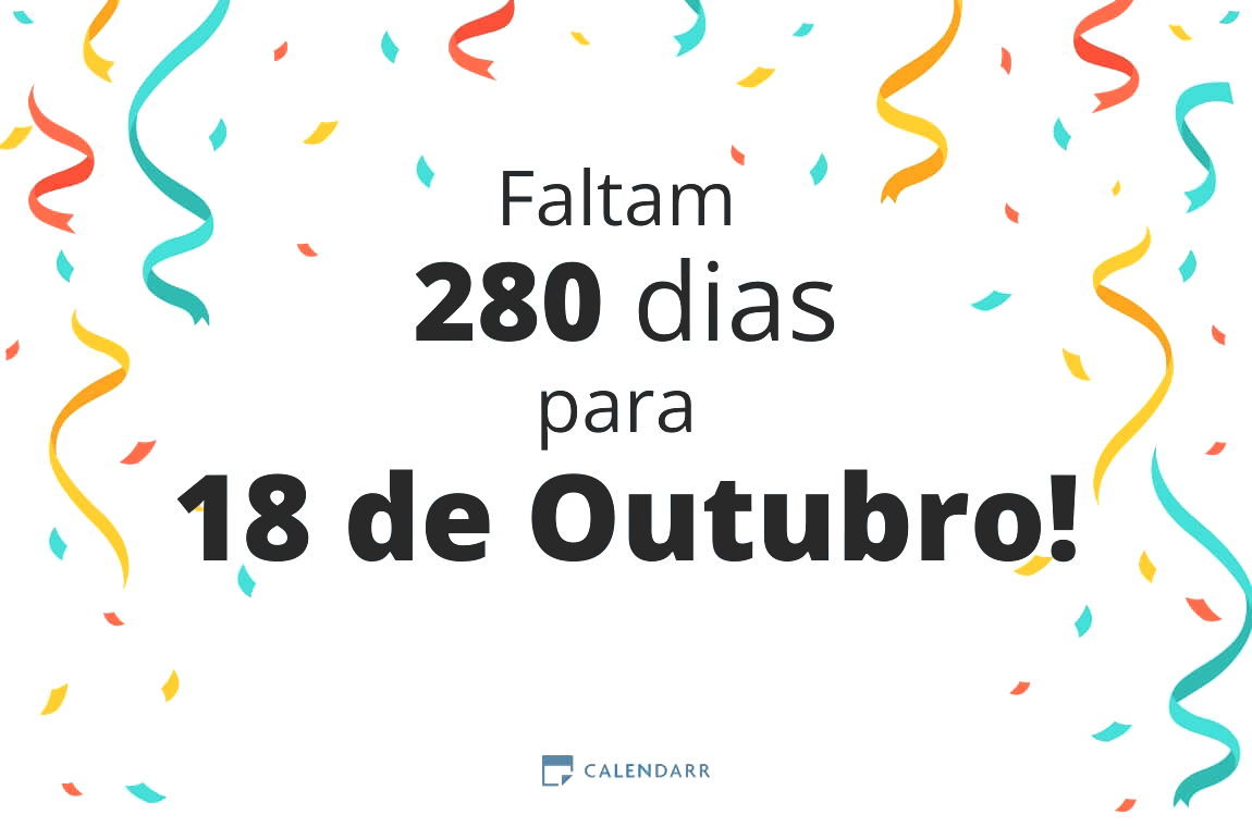 Descubra quantos dias faltam para 18 de Outubro - Calendarr