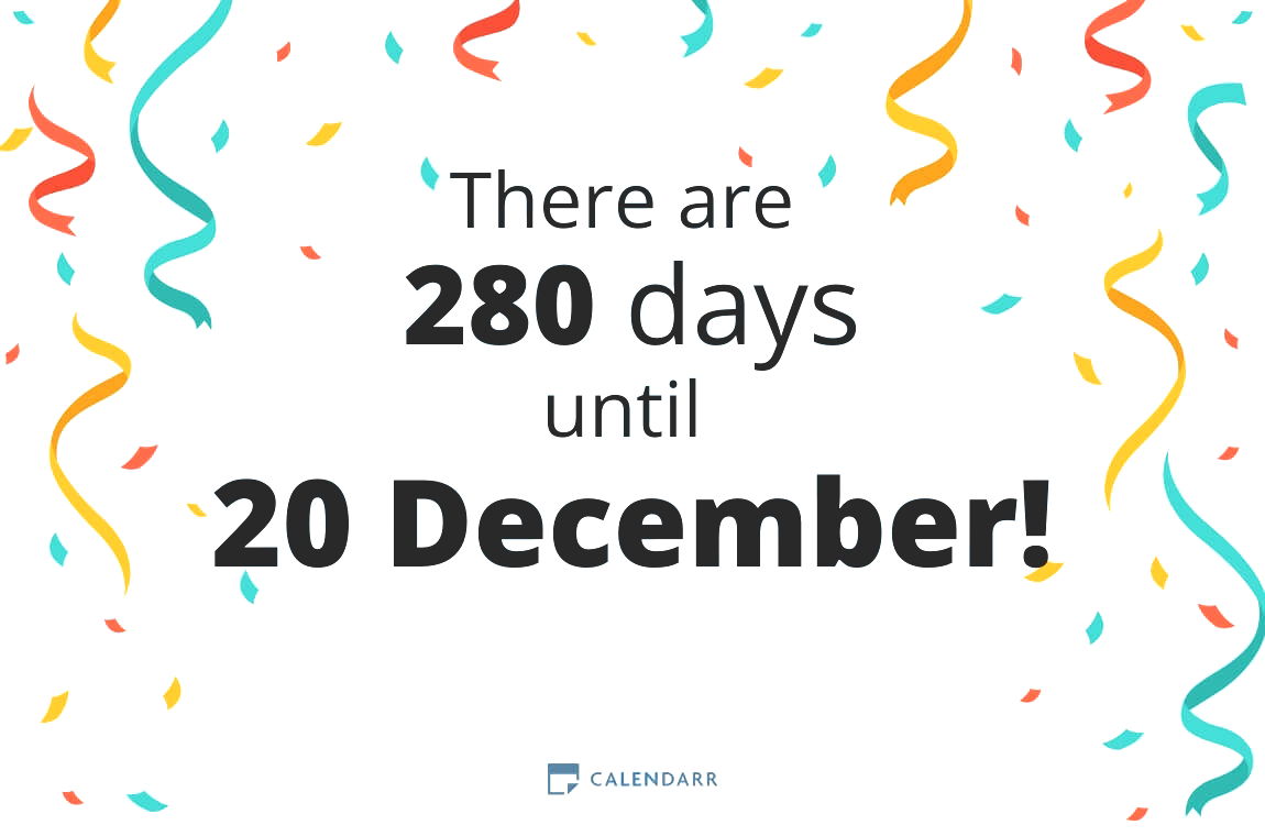 How many days until 20 December - Calendarr