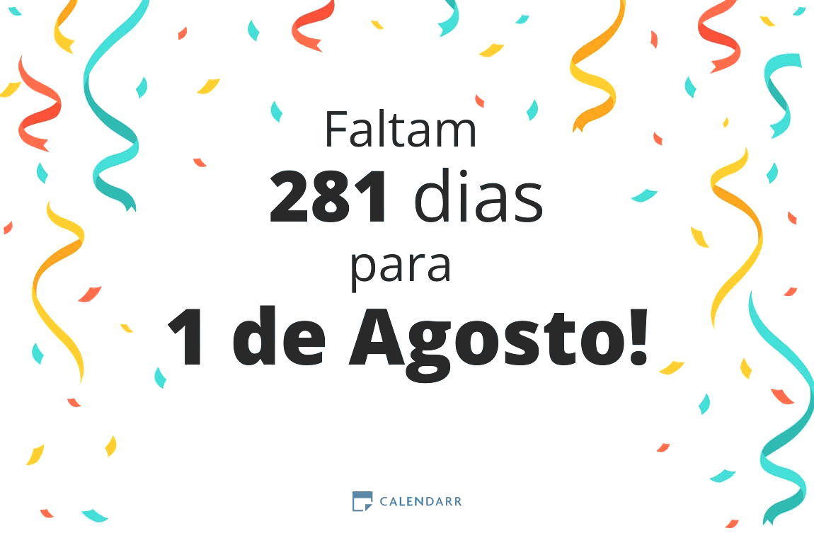 Descubra quantos dias faltam para 1 de Agosto - Calendarr