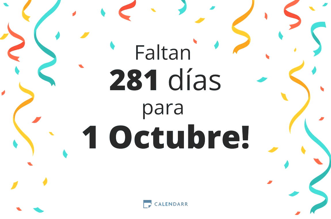 Descubre cuántos días faltan para 1 Octubre - Calendarr