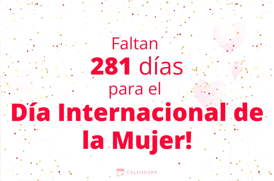 Descubre cuántos días faltan para el Día Internacional de la Mujer - Calendarr
