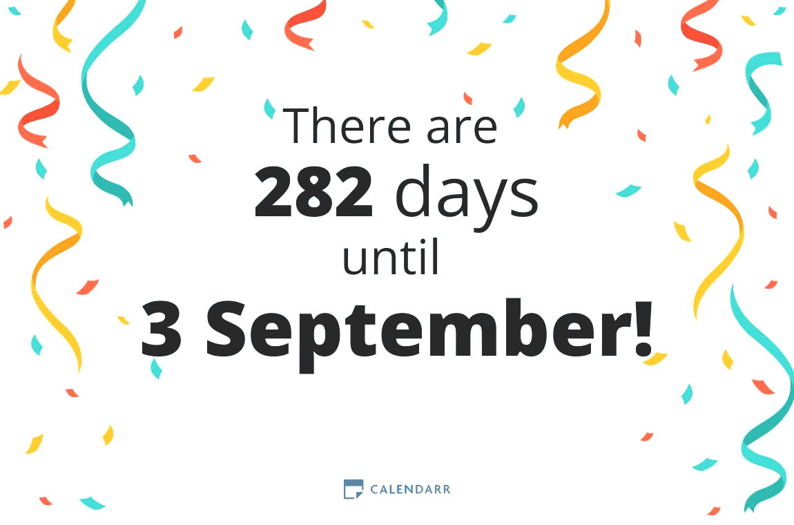 How many days until 3 September - Calendarr