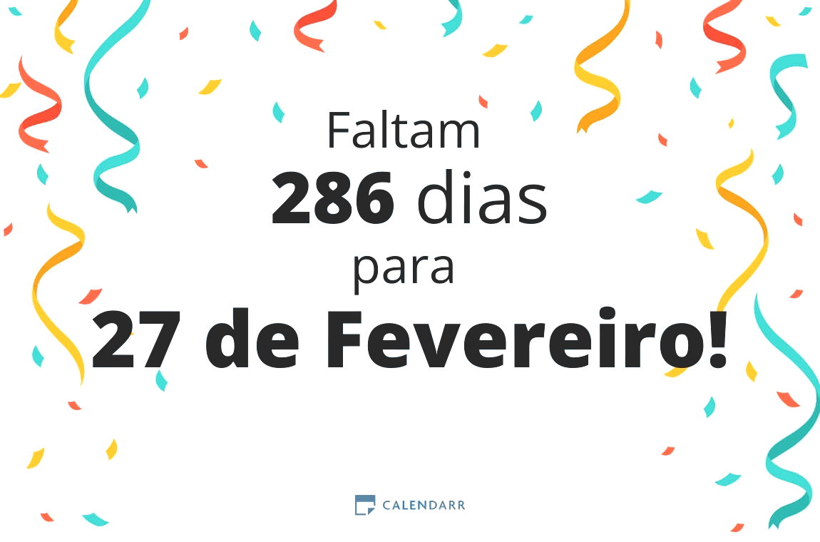 Descobre quantos dias faltam para 27 de Fevereiro - Calendarr