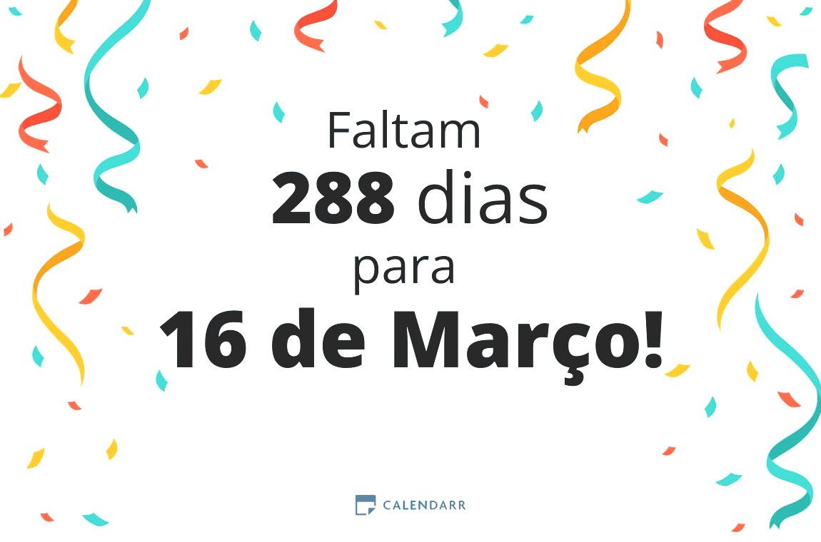 Descobre quantos dias faltam para 16 de Março - Calendarr