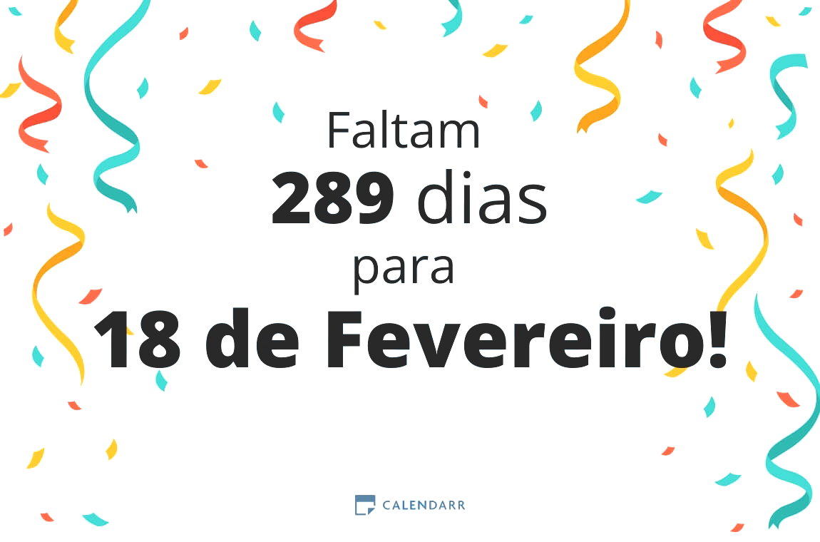 Descubra quantos dias faltam para 18 de Fevereiro - Calendarr