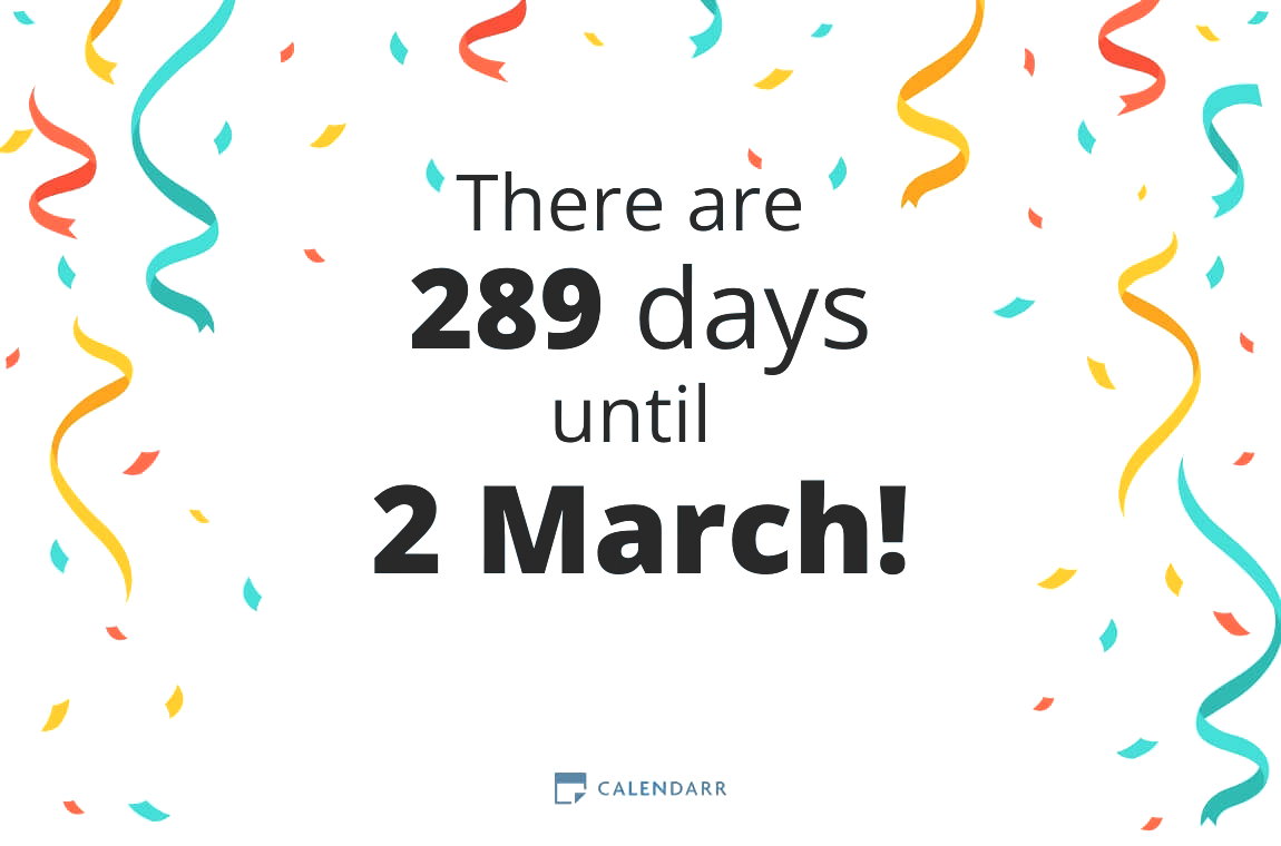How many days until 2 March - Calendarr