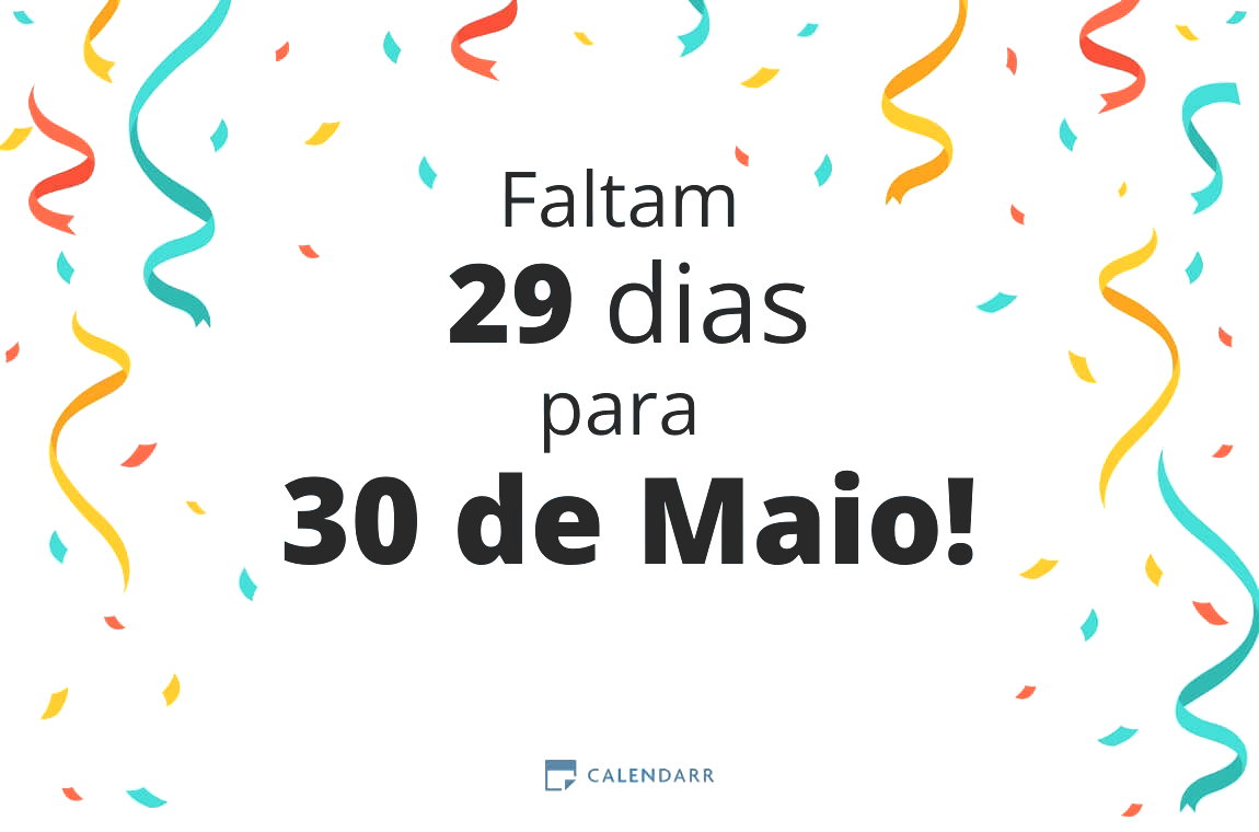 Descubra quantos dias faltam para 30 de Maio - Calendarr