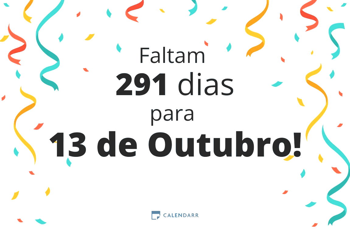 Descubra quantos dias faltam para 13 de Outubro - Calendarr