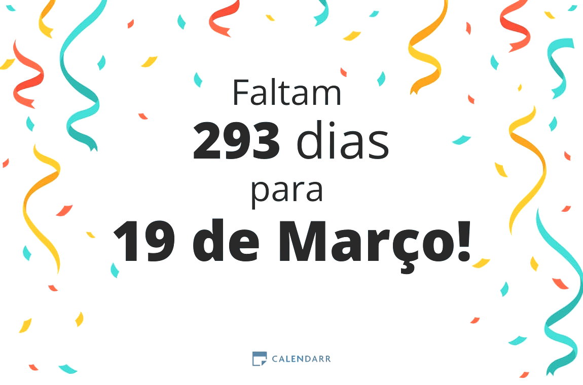 Descubra quantos dias faltam para 19 de Março - Calendarr