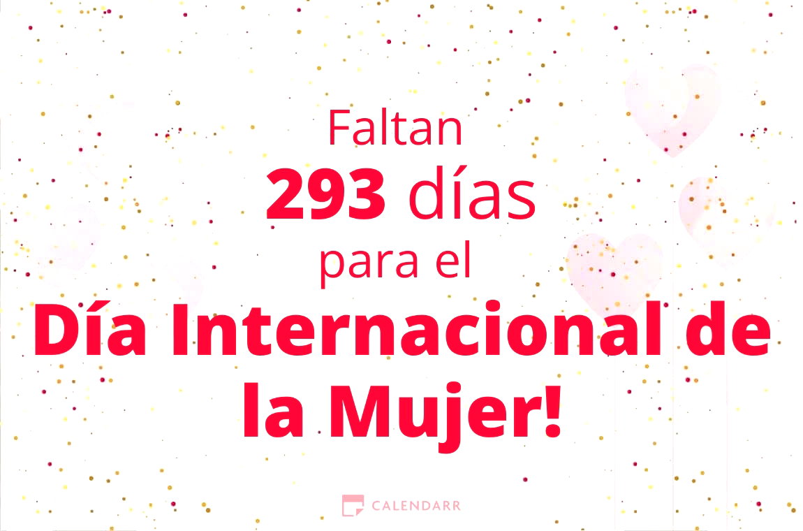 Descubre cuántos días faltan para el Día Internacional de la Mujer - Calendarr