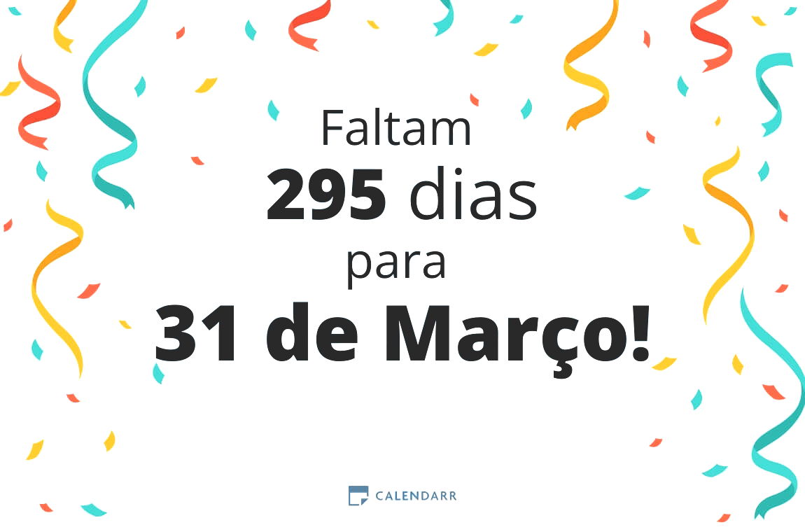 Descobre quantos dias faltam para 31 de Março - Calendarr