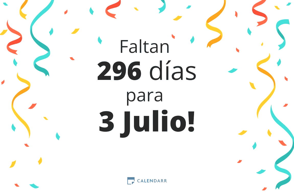 Descubre cuántos días faltan para 3 Julio - Calendarr