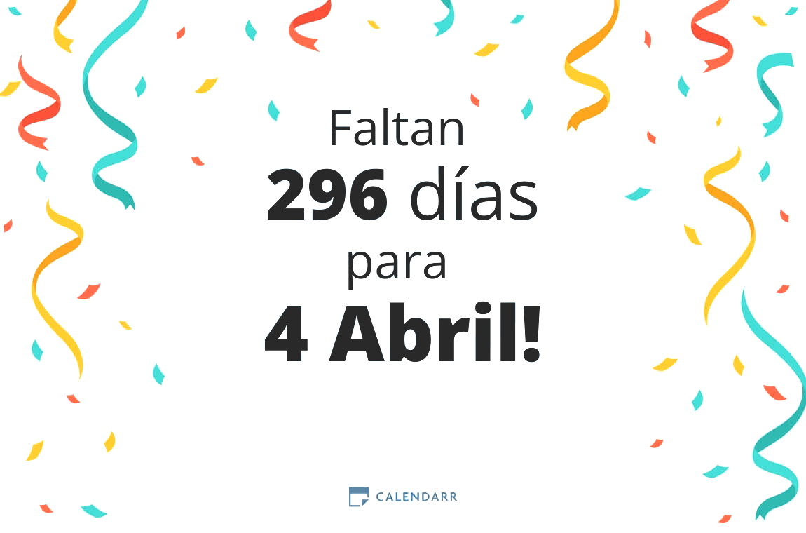 Descubre cuántos días faltan para 4 Abril - Calendarr