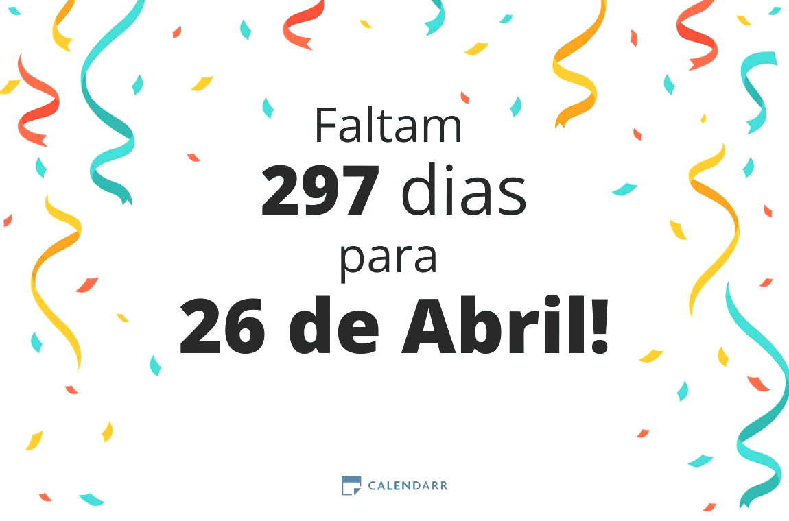 Descubra quantos dias faltam para 26 de Abril - Calendarr