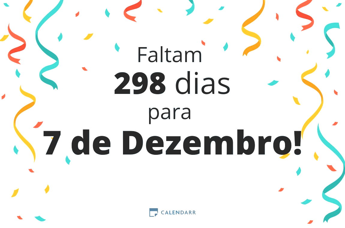 Descubra quantos dias faltam para 7 de Dezembro - Calendarr