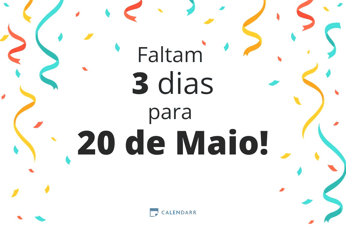 Descobre quantos dias faltam para 20 de Maio - Calendarr