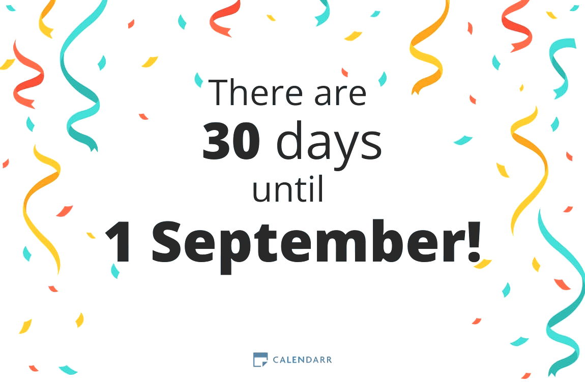 How many days until 1 September - Calendarr