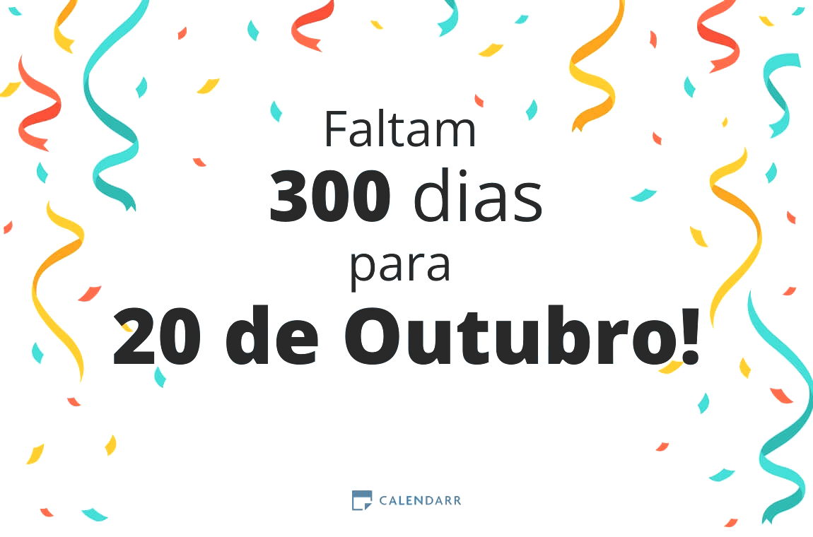 Descubra quantos dias faltam para 20 de Outubro - Calendarr