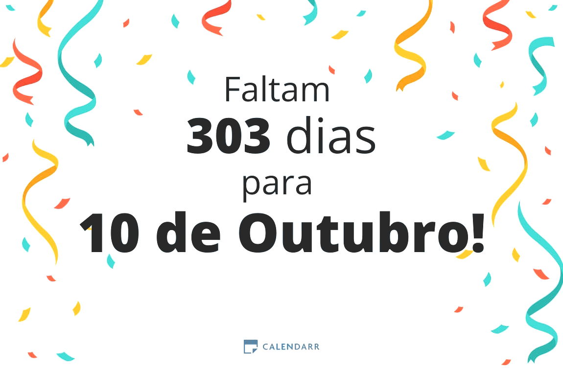 Descobre quantos dias faltam para 10 de Outubro - Calendarr