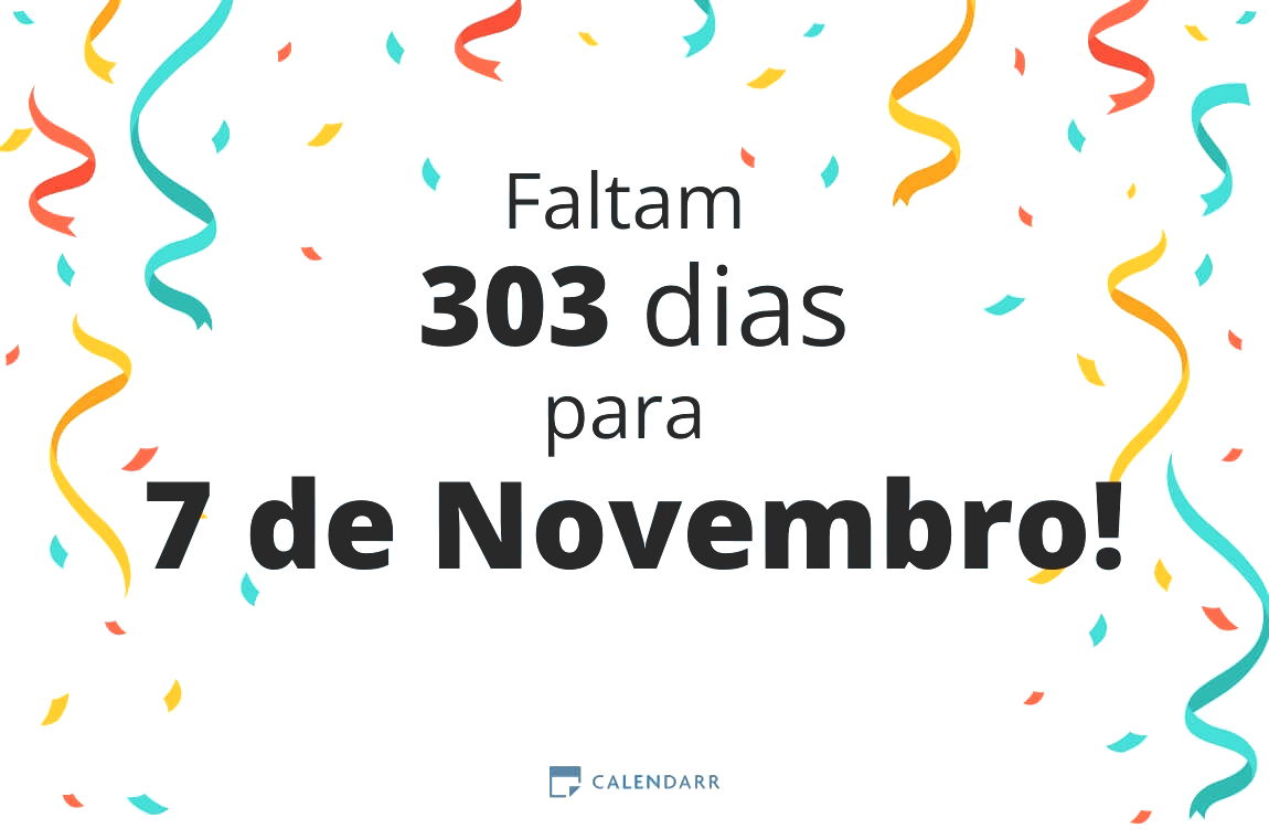 Descubra quantos dias faltam para 7 de Novembro - Calendarr