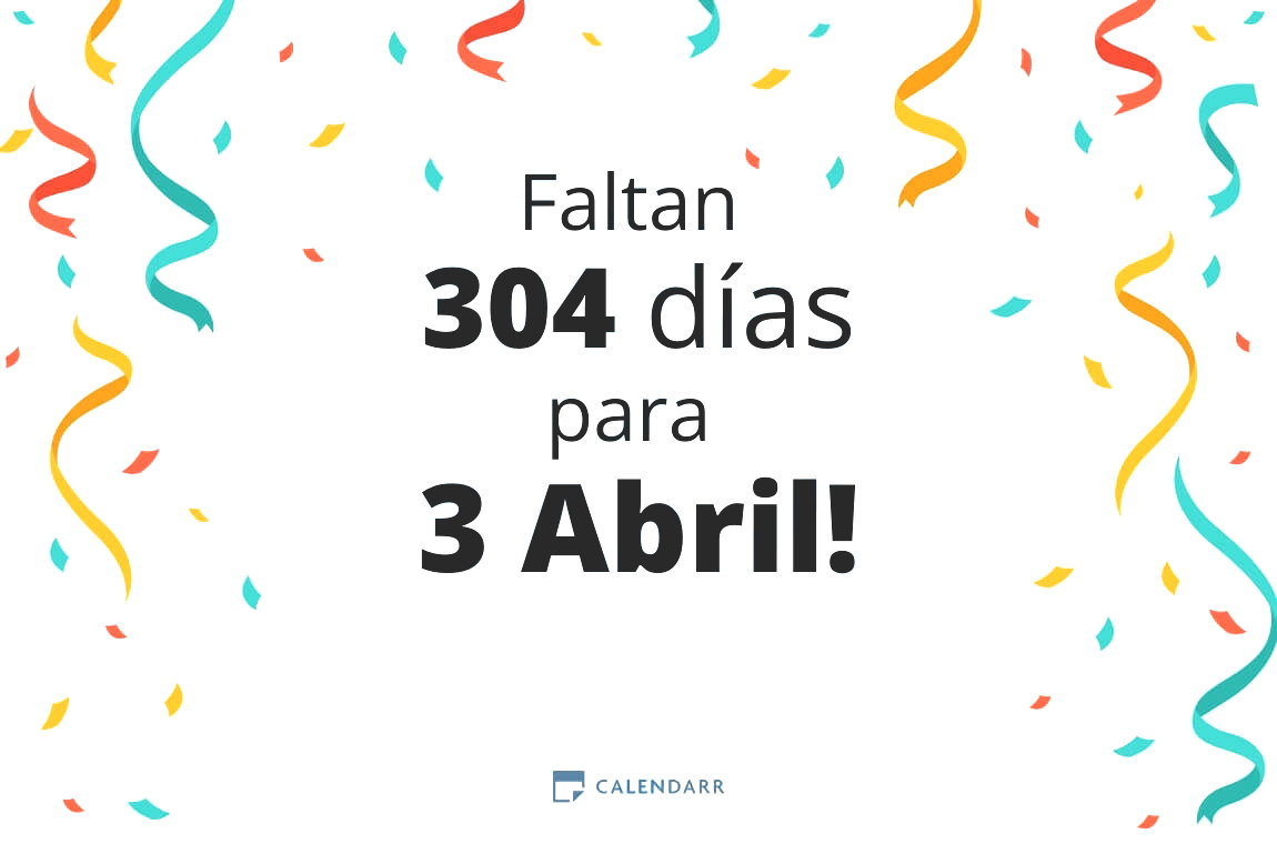 Descubre cuántos días faltan para 3 Abril - Calendarr