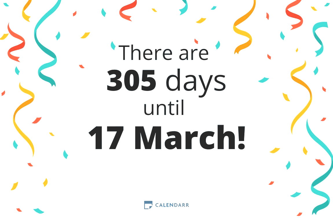 How many days until 17 March - Calendarr