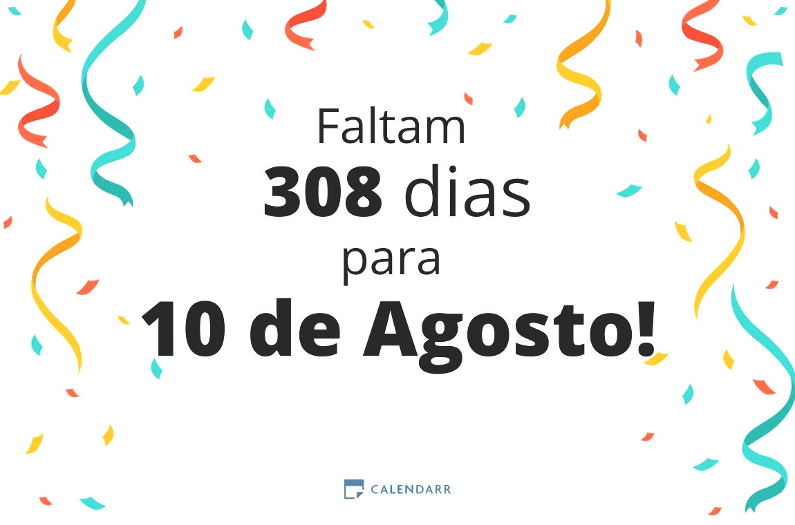 Descubra quantos dias faltam para 10 de Agosto - Calendarr