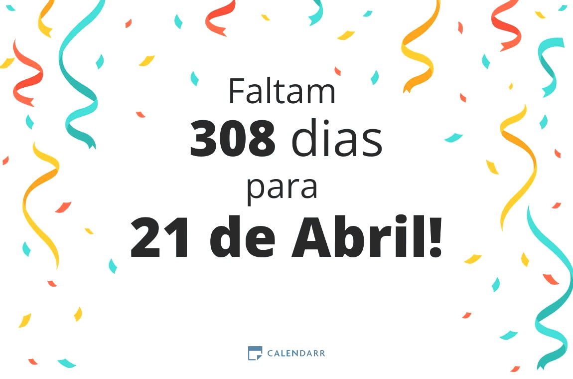 Descubra quantos dias faltam para 21 de Abril Calendarr