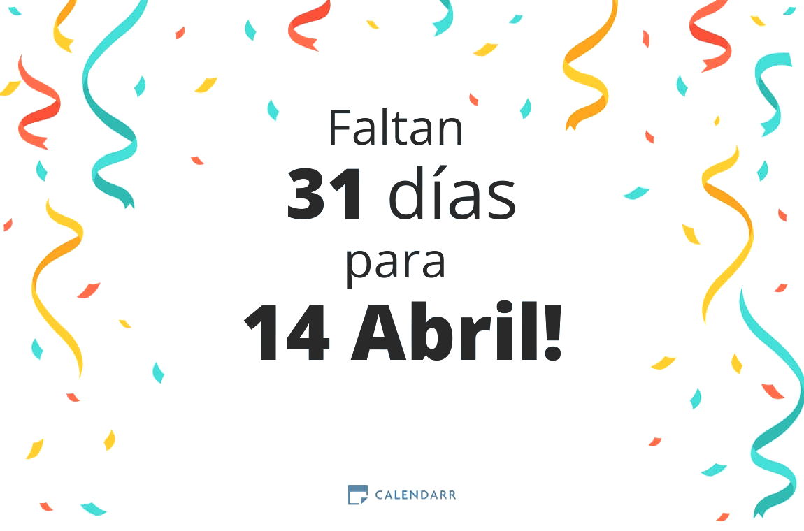 Descubre cuántos días faltan para 14 Abril - Calendarr
