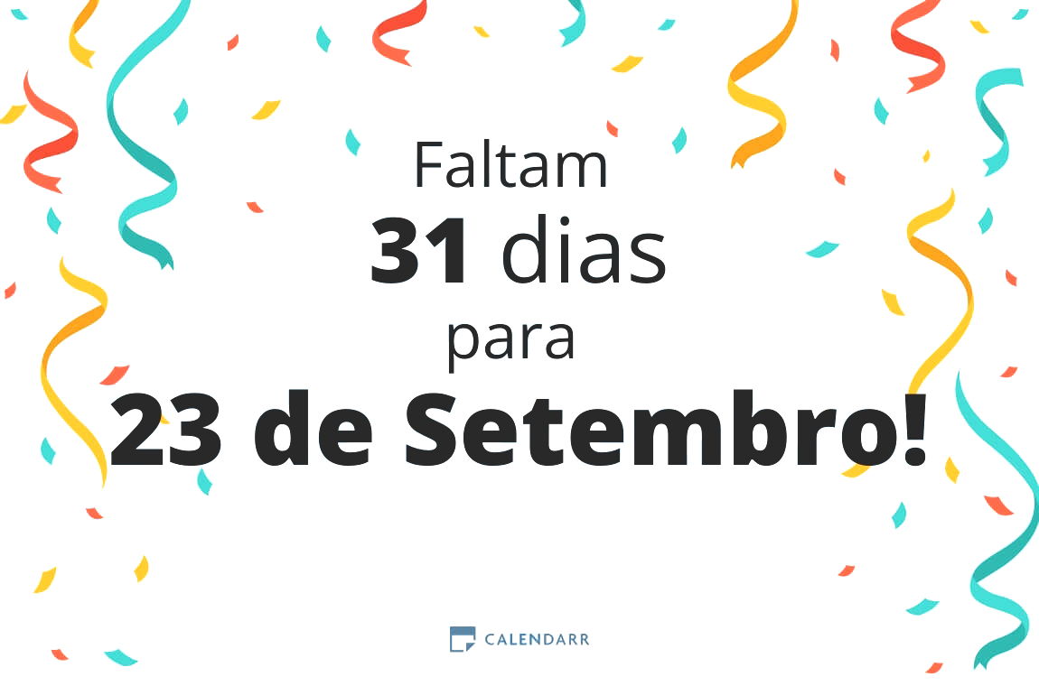 Descobre quantos dias faltam para 23 de Setembro - Calendarr