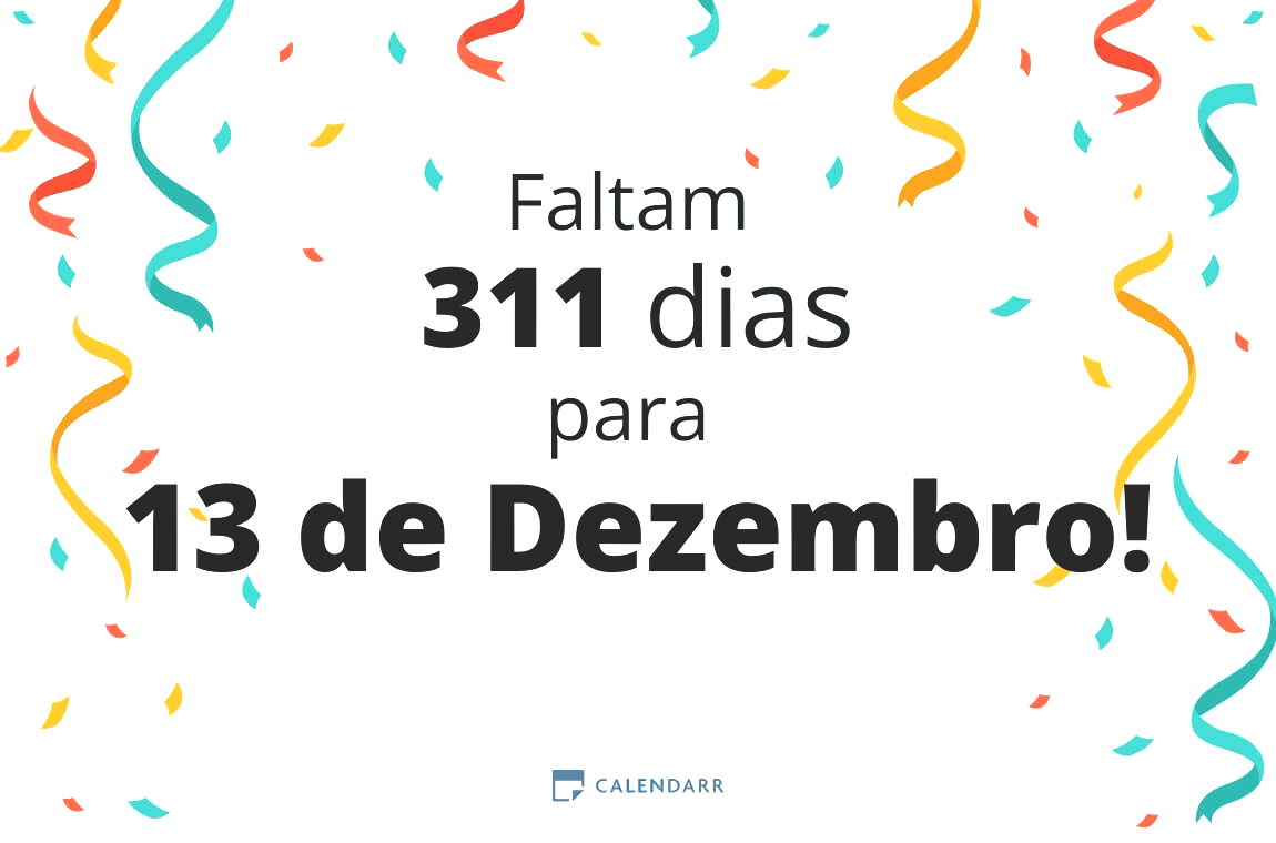Descubra quantos dias faltam para 13 de Dezembro - Calendarr
